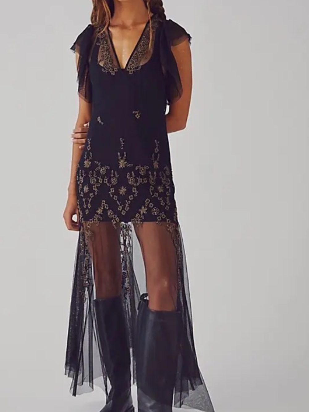 Free People Annabelle Embellished Maxi Slip